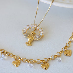 Kit Colar Espírito Santo + Pulseira Espírito Santo - Banho de Ouro 18k