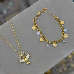 Kit Colar Espírito Santo + Pulseira Espírito Santo - Banho de Ouro 18k