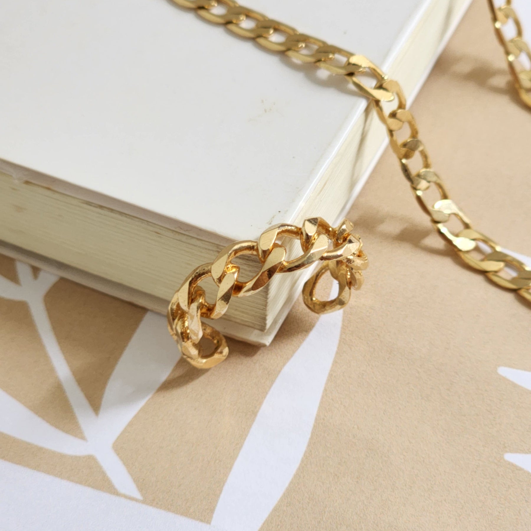 Kit Colar + Pulseira + Anel Regulável Elos Groumet Coração - Banho de Ouro 18k