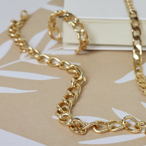 Kit Colar + Pulseira + Anel Regulável Elos Groumet Coração - Banho de Ouro 18k