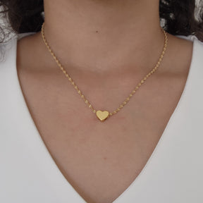 Choker Fita Torcida com Pingente de Coração - Banho de Ouro 18k