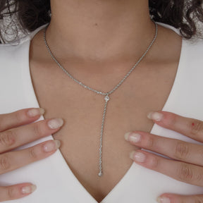 Kit Colar Gravatinha Cordão Baiano + Bracelete Cordão Baiano - Banho de Ródio Branco