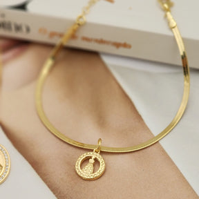 Kit Colar Nossa Senhora Cravejado + Pulseira Nossa Senhora Texturizada - Banho de Ouro 18k