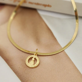 Pulseira Nossa Senhora Texturizada - Banho de Ouro 18k