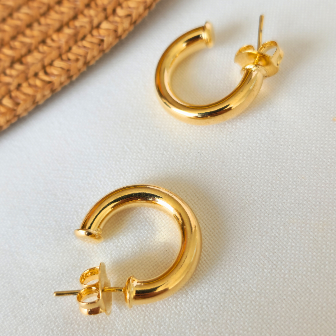 Brinco Argola Chunky – Banho de Ouro 18k