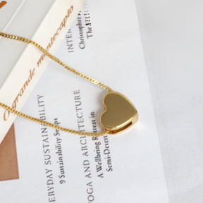 Colar Coração Liso - Banho de Ouro 18k