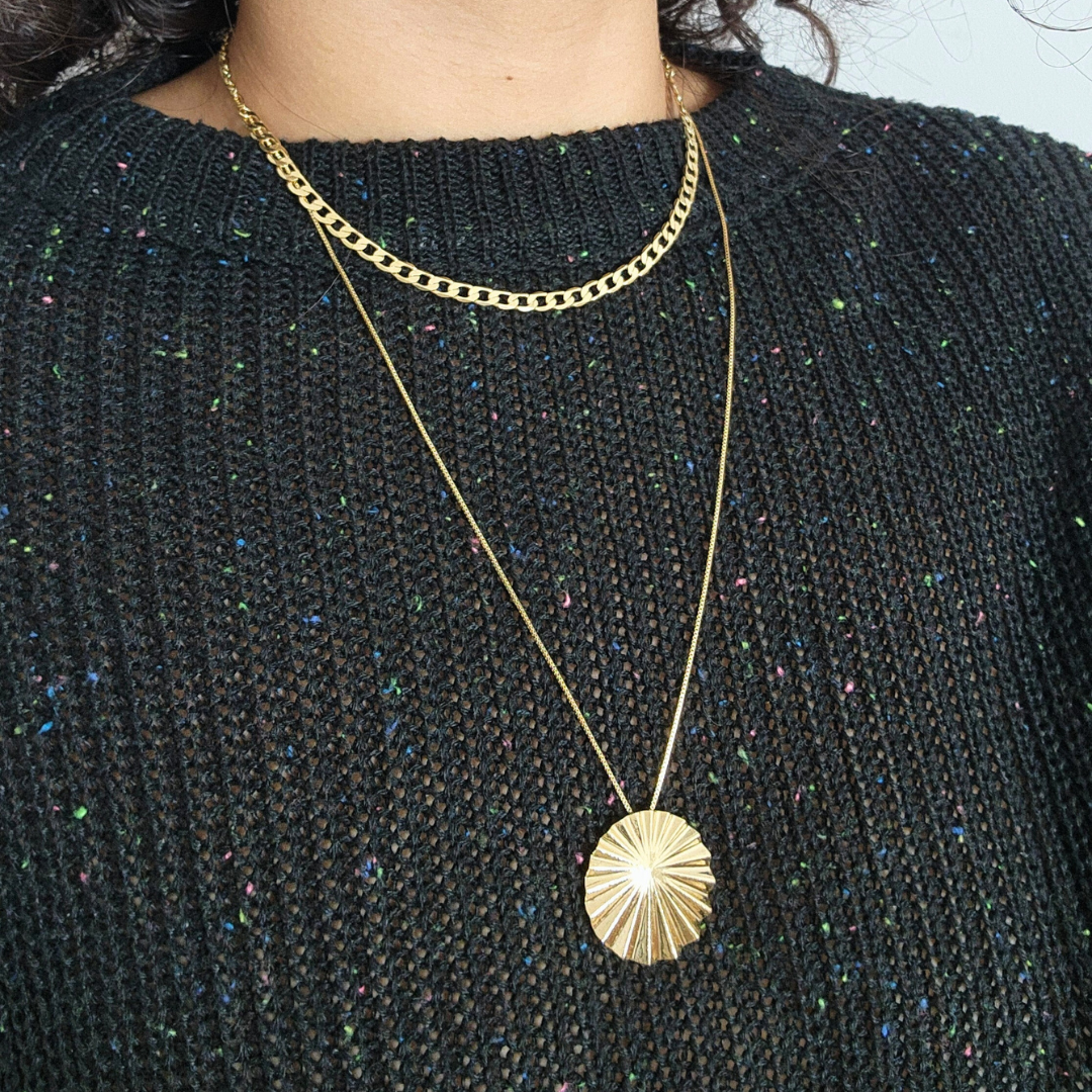 Colar Pingente Orgânico - Banho de Ouro 18k