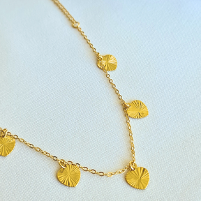 Tornozeleira Corações Frizados - Banho de Ouro 18k