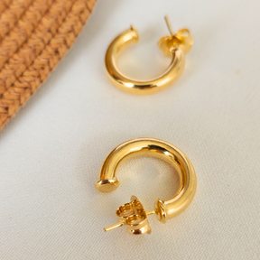 Brinco Argola Chunky – Banho de Ouro 18k