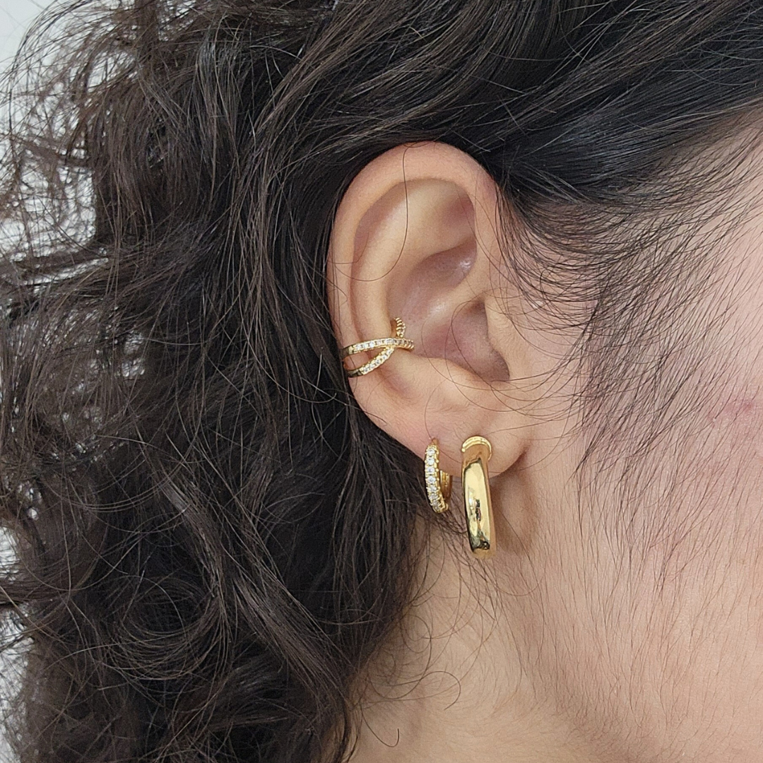 Brinco Argola Chunky – Banho de Ouro 18k