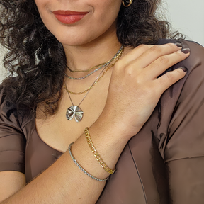 Bracelete Cordão Baiano - Banho de Ródio Branco