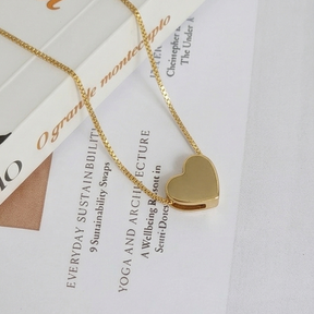 Colar Coração Liso - Banho de Ouro 18k