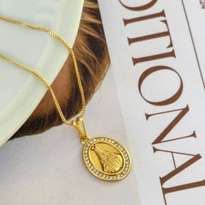 Colar Medalha Nossa Senhora Cravejado - Banho de Ouro 18k